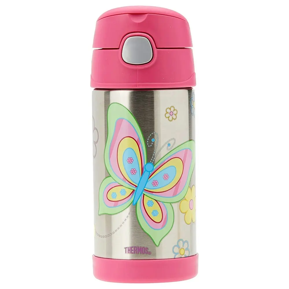 Thermos 355ml Funtainer Vacuum Insulated Drink Bottle Butterfly Stainless Steel