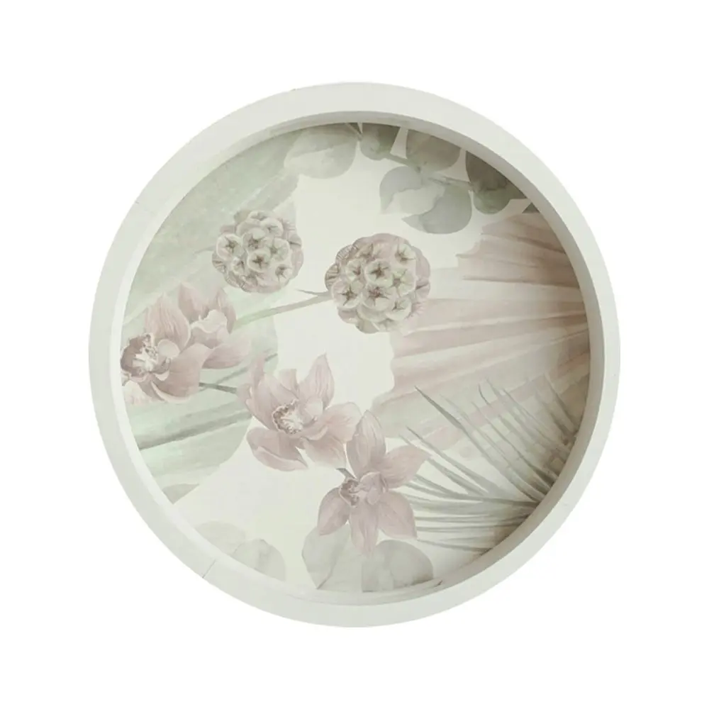 Rayell Botanica Round Food/Kitchen Serving/Dining/Display Tray Pink 40x40x6cm