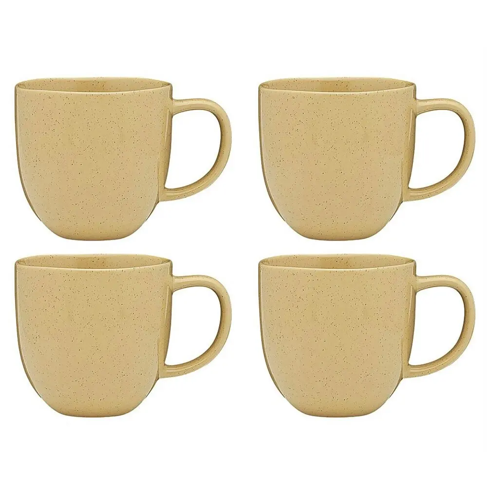 4pc Ecology Dwell Stoneware 340ml Coffee Mug Water Drinking Cup w/ Handle Butter