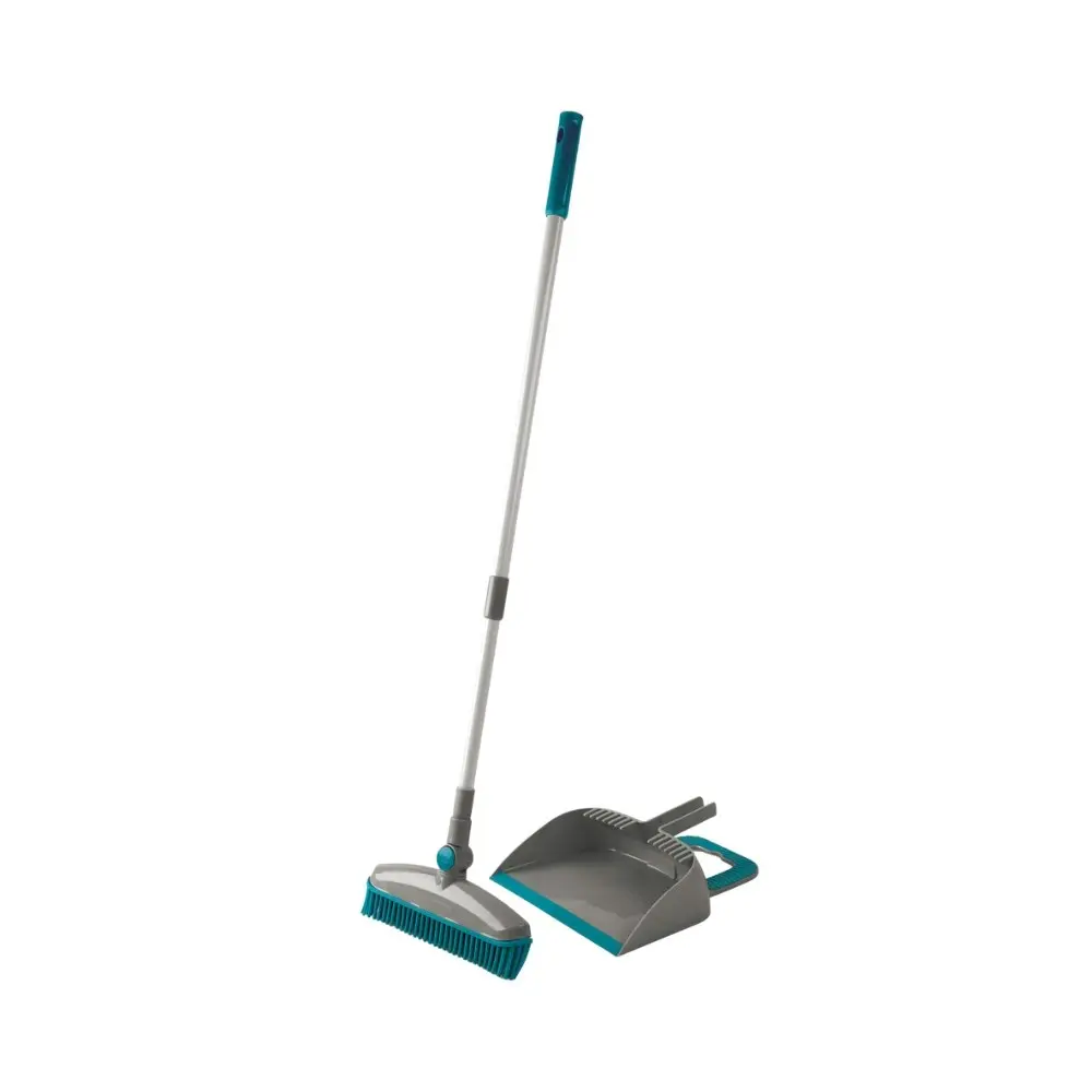 Beldray Pet Plus+ Rubber Carpet/Rug/Floor Dustpan & Broom Set w/ Swivel Head