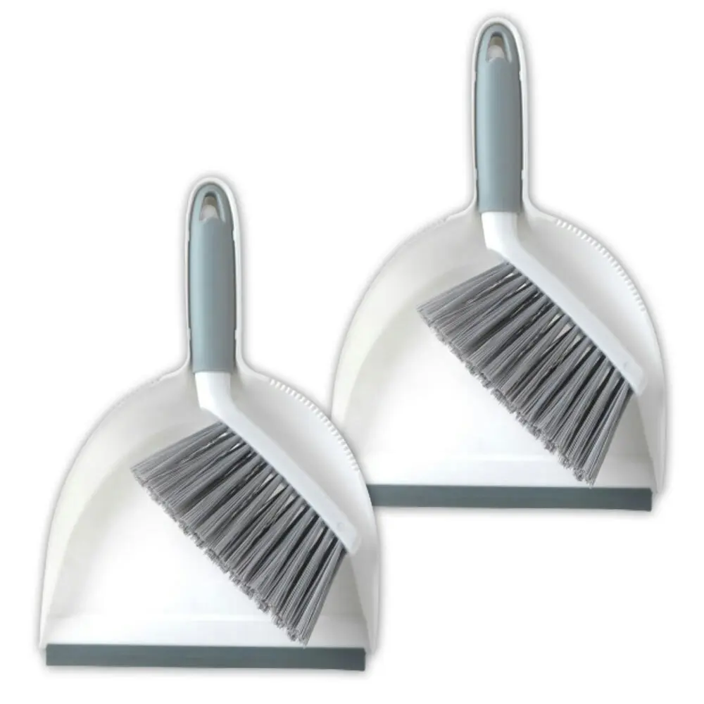 2x Beldray 27cm Dustpan & Brush Set w/Antibacterial Brisltes Home/Floor Cleaning