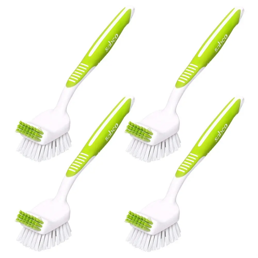 4x Sabco 28cm Big Job Kitchen Brush Long Handle Pot/Sink/Pan/Bowl Dish Scrubber