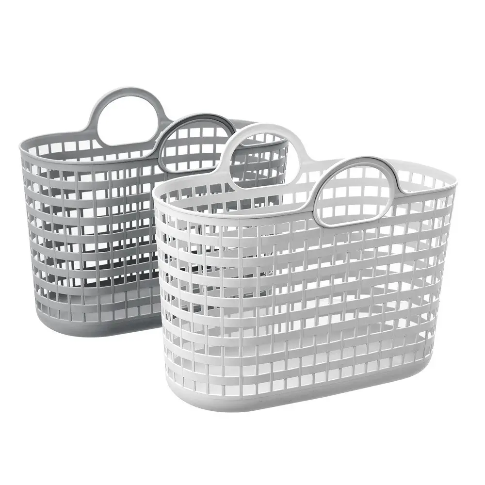 2x Boxsweden 25L/46cm Flexible Laundry Basket Clothes Storage Organiser Asst