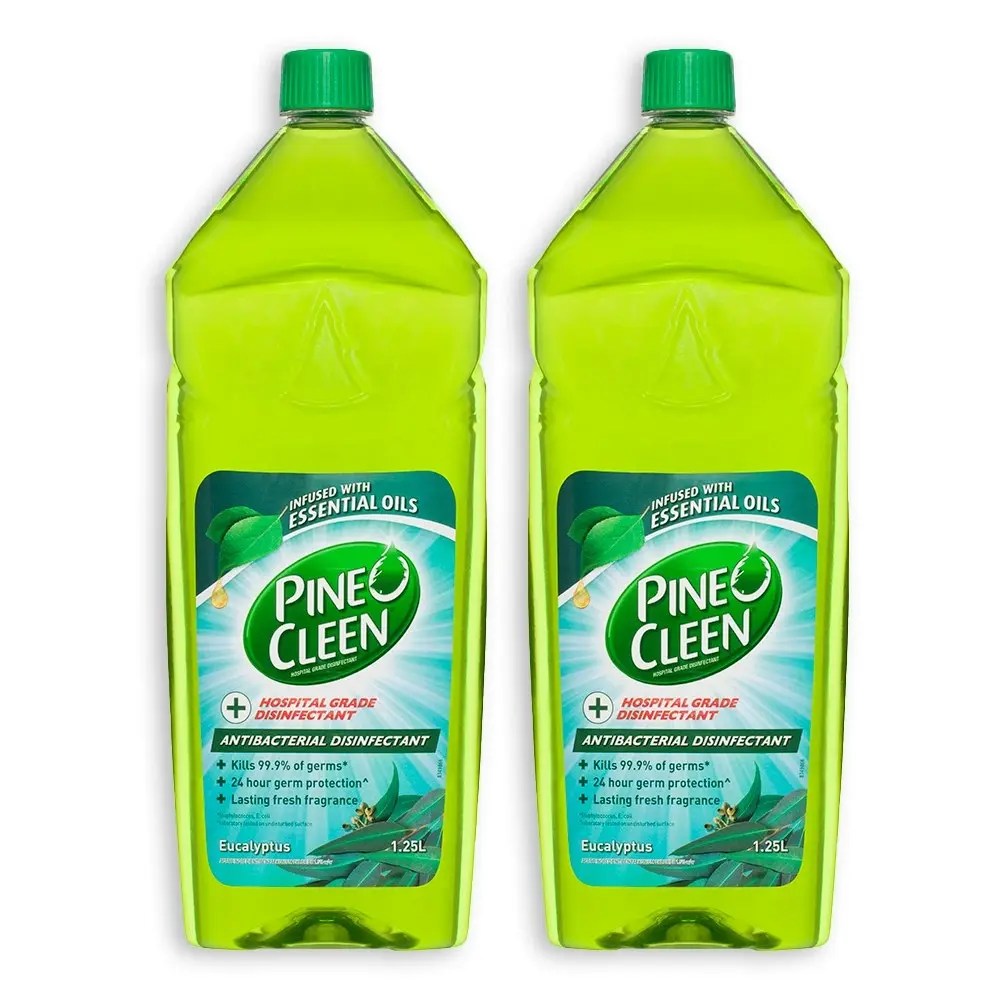 2x Pine O Cleen 1.25L Antibacterial Toilets/Floor Disinfectant Liquid Eucalyptus