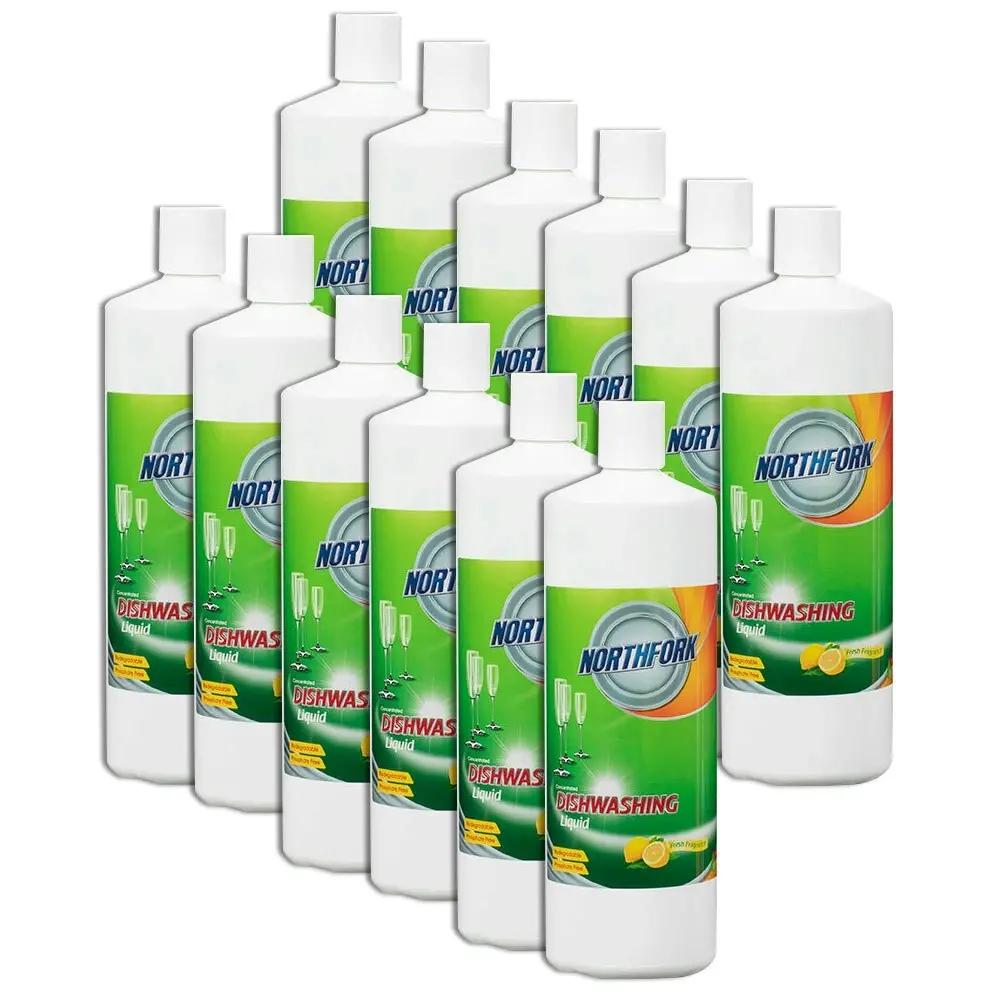 12PK Northfork 1L Dishwashing Liquid Concentrate Cleaning Soap Detergent Fresh