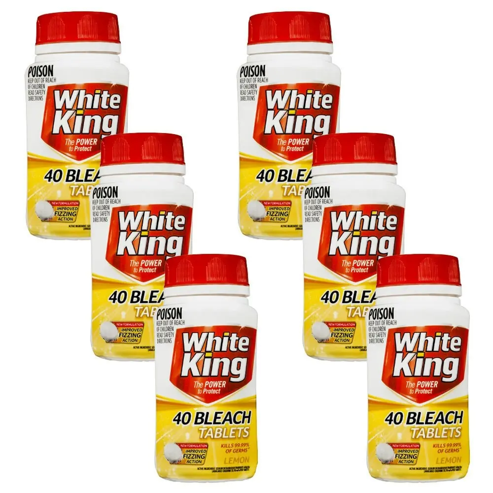 240pc White King Home Multi Purpose Fizzing Bleach Cleaning Tablets Lemon