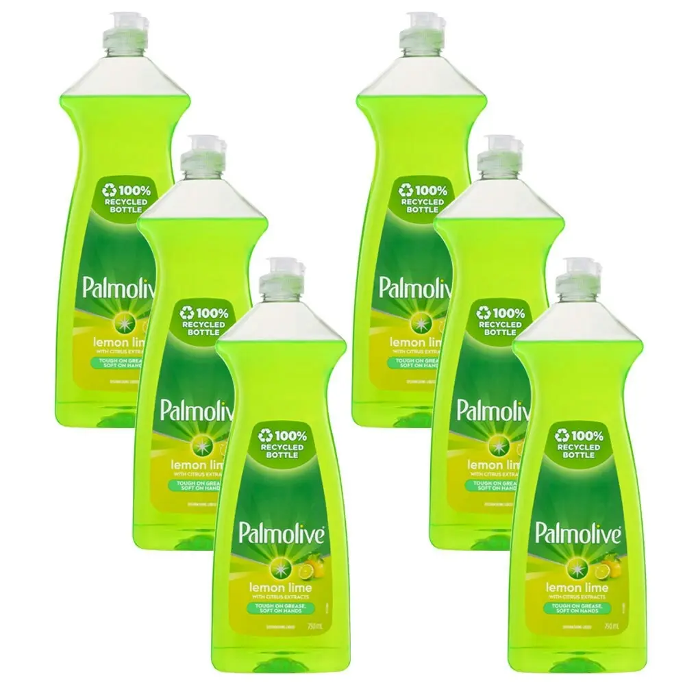 6x Palmolive Kitchen Dishwashing Cleaning Liquid Antibacterial Lemon Lime 750ml