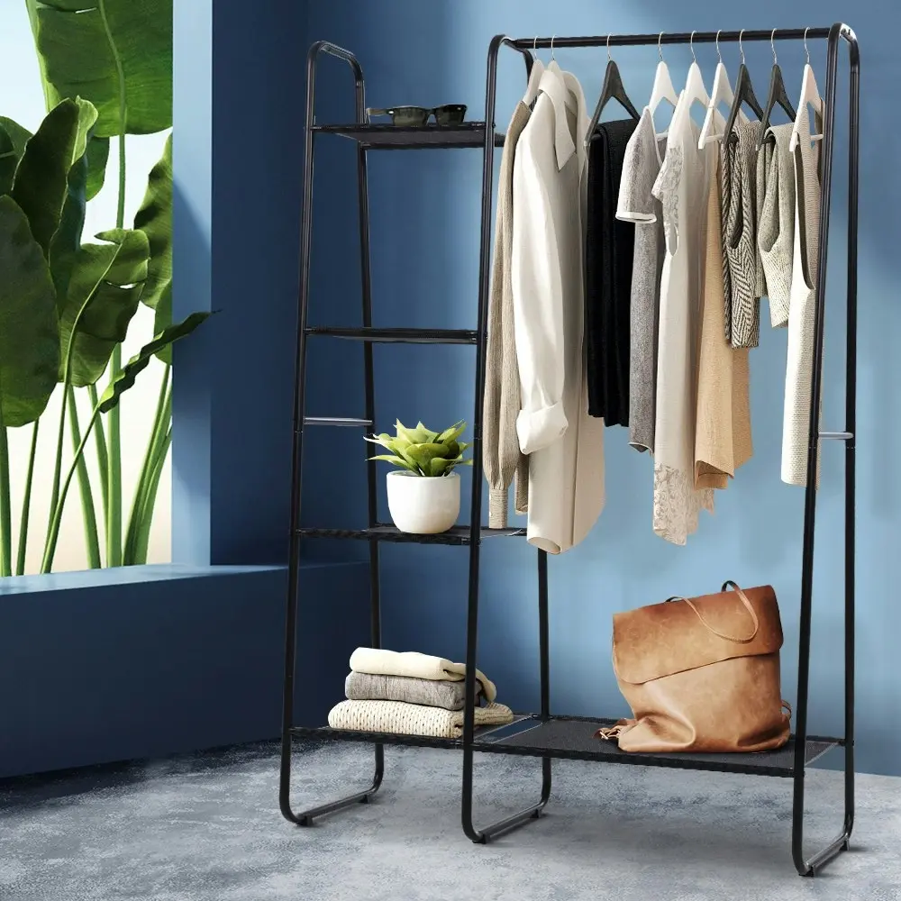 Artiss Clothes Rack Coat Stand 150cm Hanger Closet Black