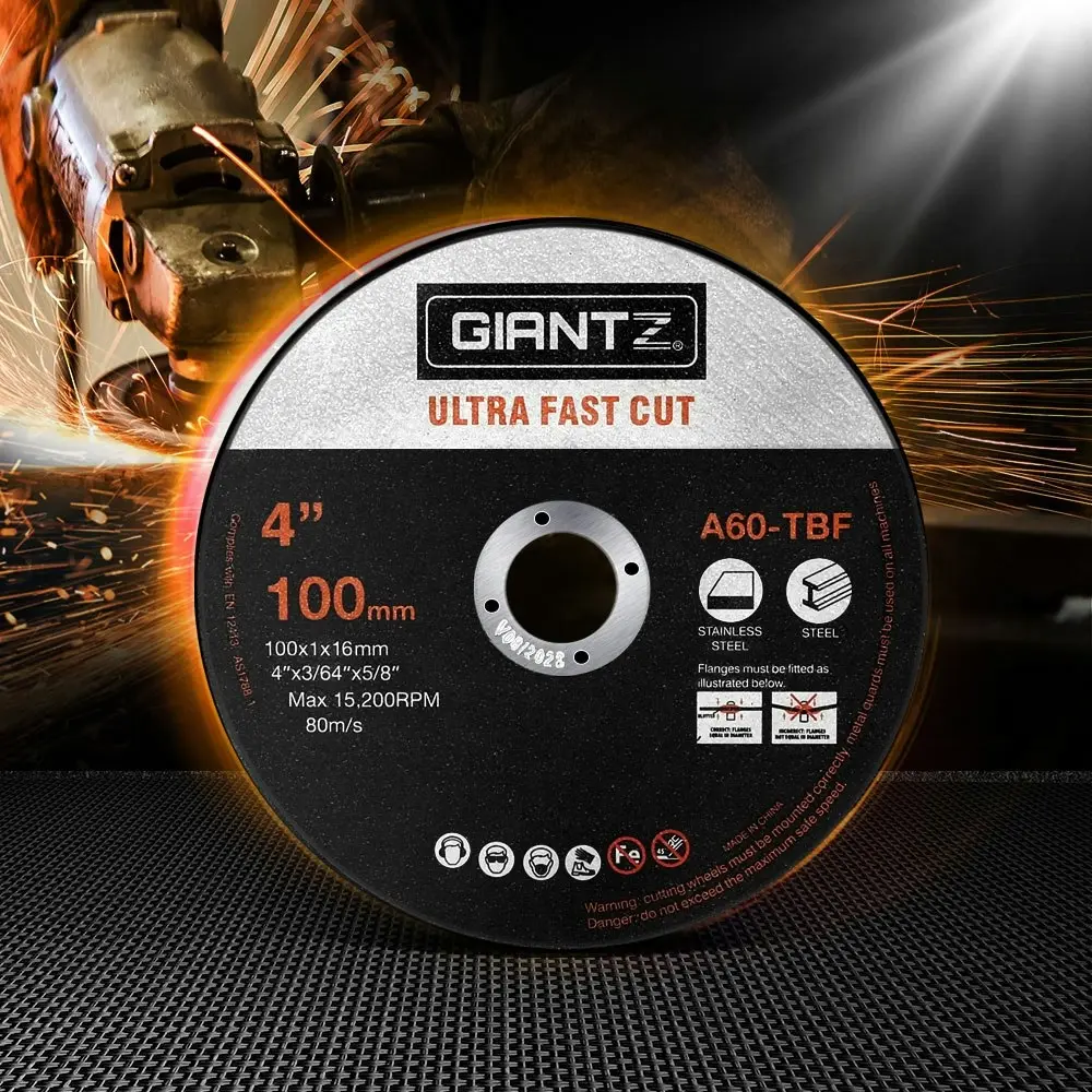 Giantz 100-Piece Cutting Discs 4" 100mm,Giantz 100pcs 4" Cutting Discs 100mm Angle Grinder Thin Cut Off Wheel for Metal