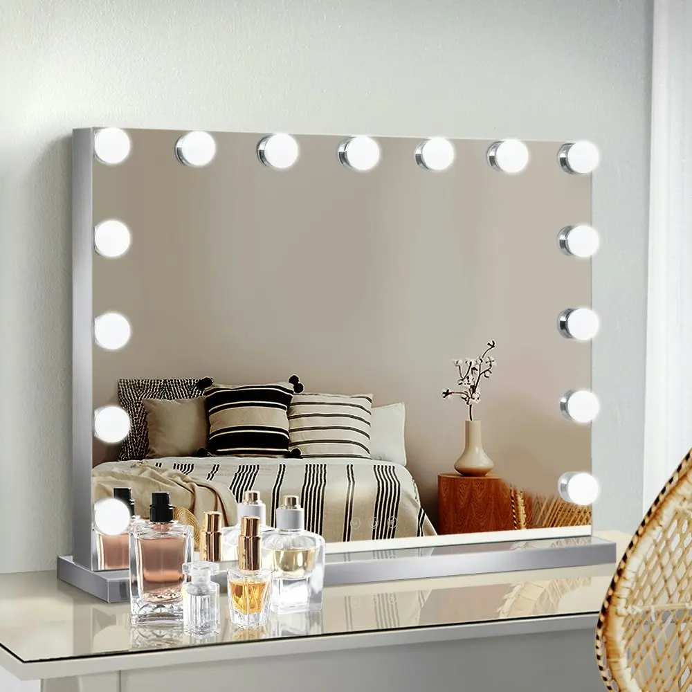 Embellir Makeup Mirror 58x46cm Hollywood Vanity with LED Light Tabletop Wall