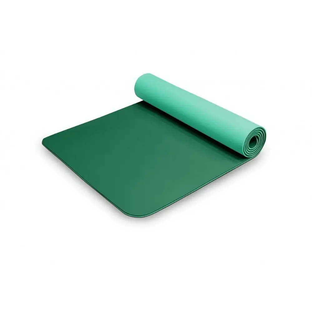 bodyworX TPE Roll-Up Portable Two-Tone Green Yoga/Pilates Gym Workout Mat