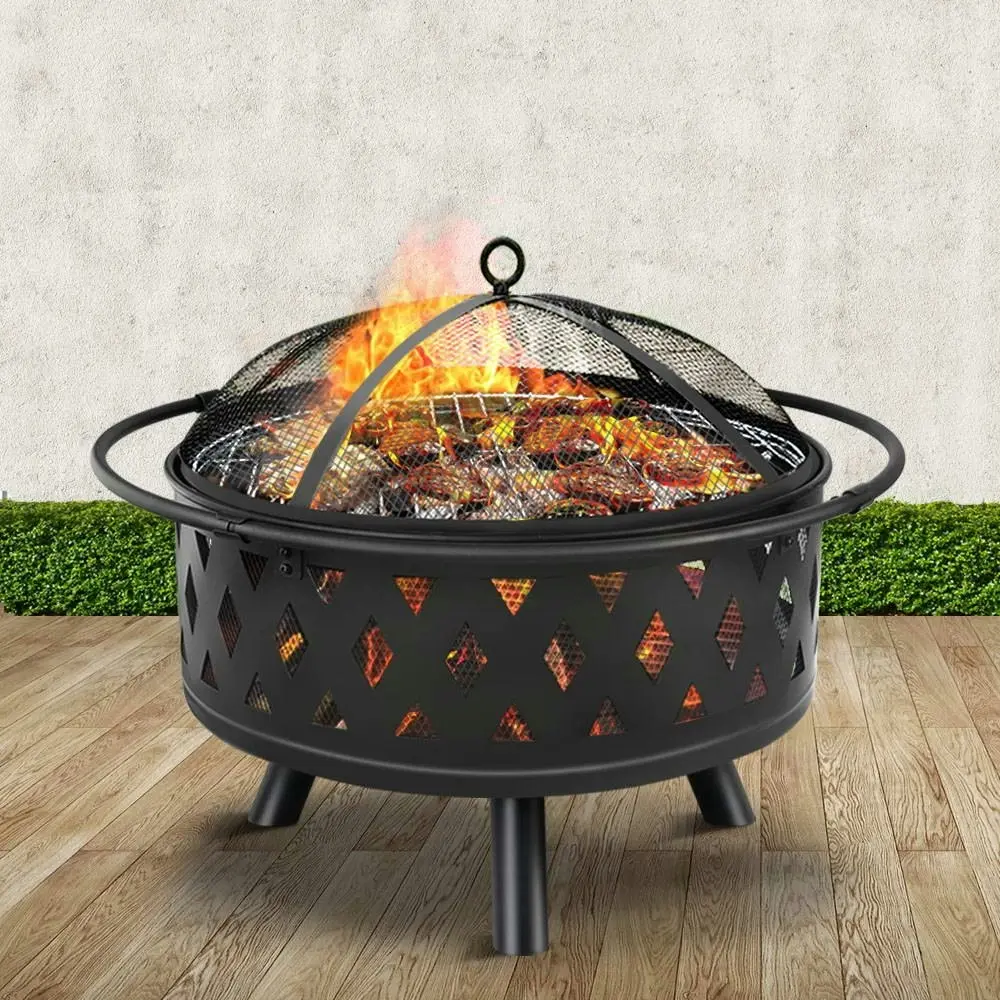 Grillz Fire Pit BBQ Grill 82cm