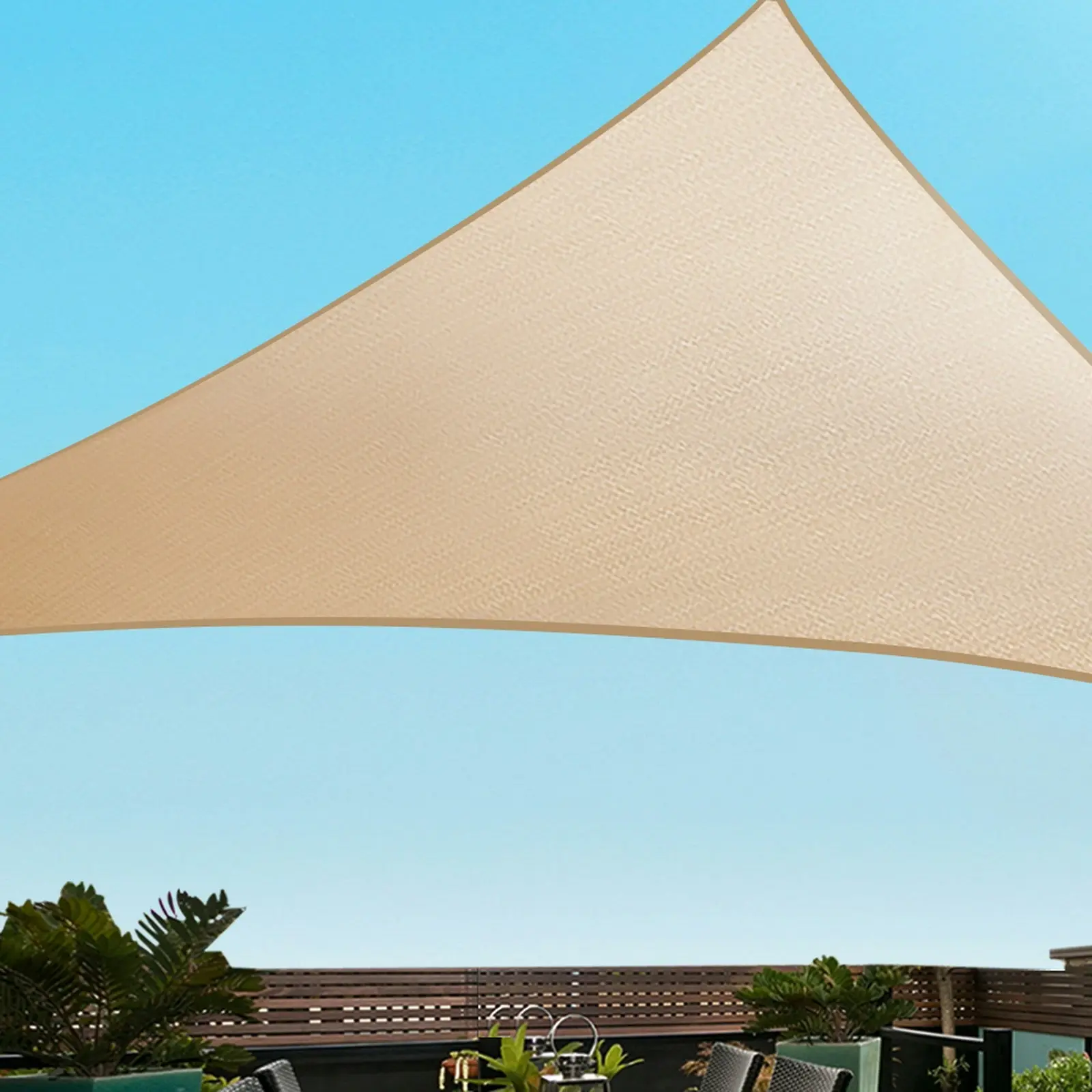 Instahut Waterproof Shade Sail 5x5x5m Rectangle Sand 95% Shade Cloth