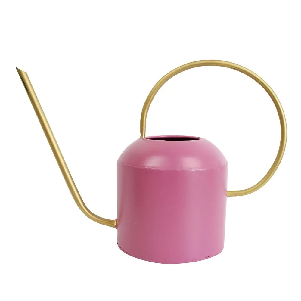 Plant Garden Plant Watering Pot Metal Can Home Décor Low Berry/Gold 35x14x25cm