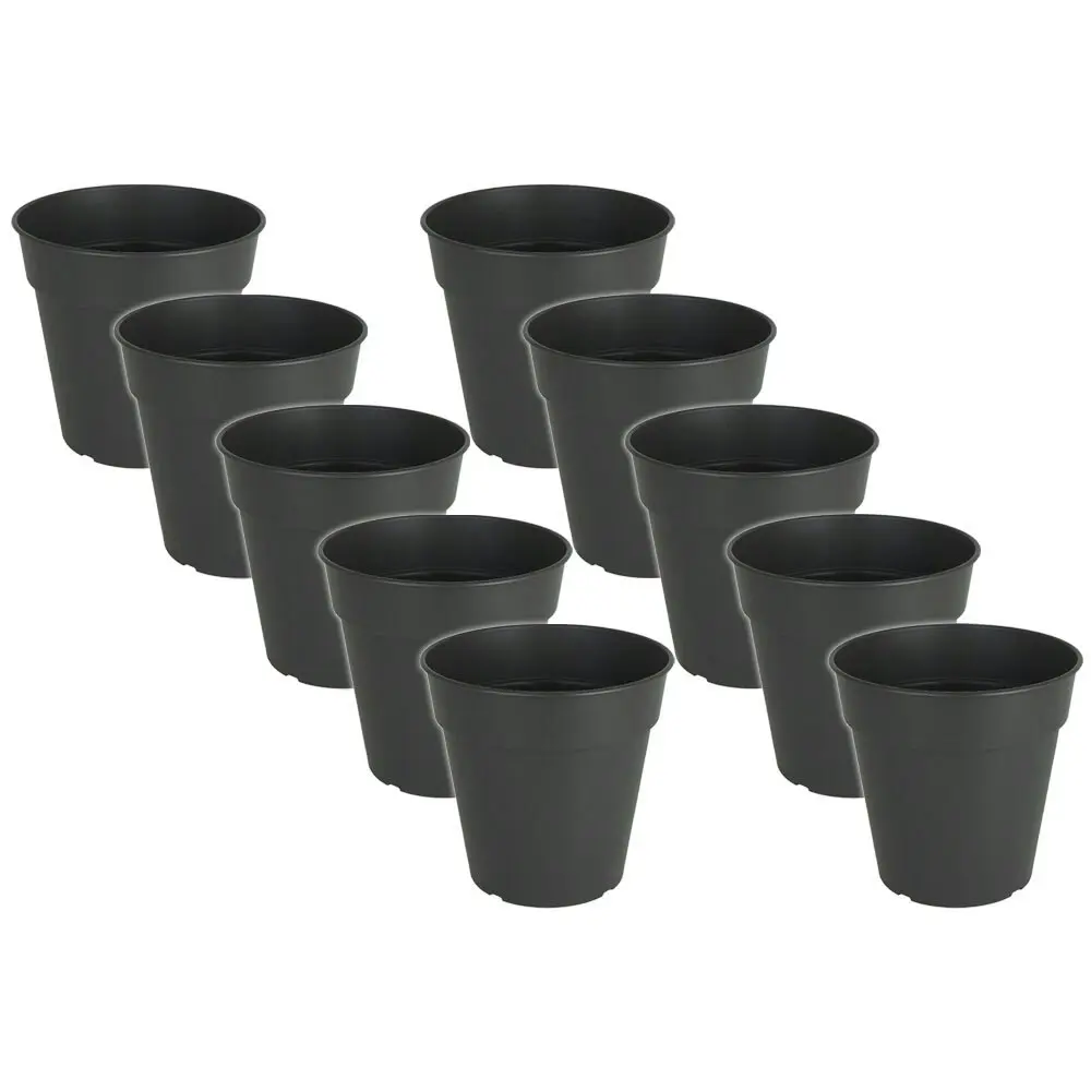 10x Artevasi Madagascar Plastic Indoor/Outdoor Garden Pot 17x16.2cm Anthracite