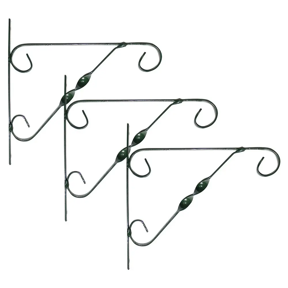 3x Northcote Pottery 25cm Mezina Hanging Plant Basket Bracket PC Steel Green