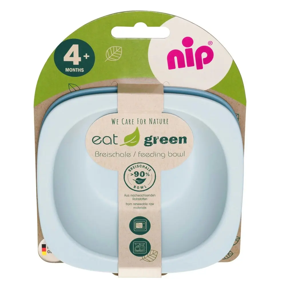 2pc Nip Eat Green Stackable PVC/BPA Free Baby/Infant Feeding Dish/Bowl Blue 4m+