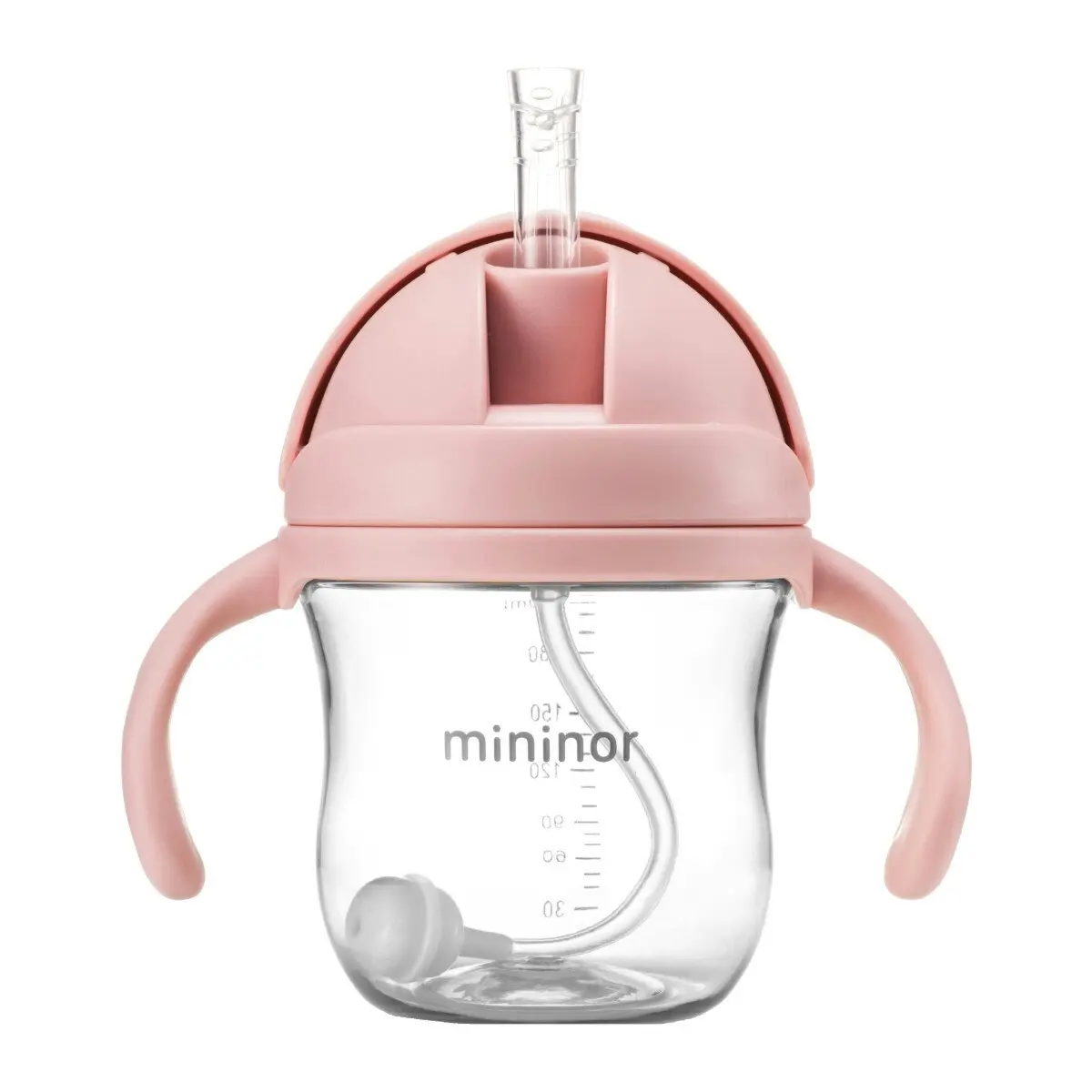 Mininor Baby/Infant 220ml Tritan Straw Bottle Water/Juice Drink Cup Rose Pink