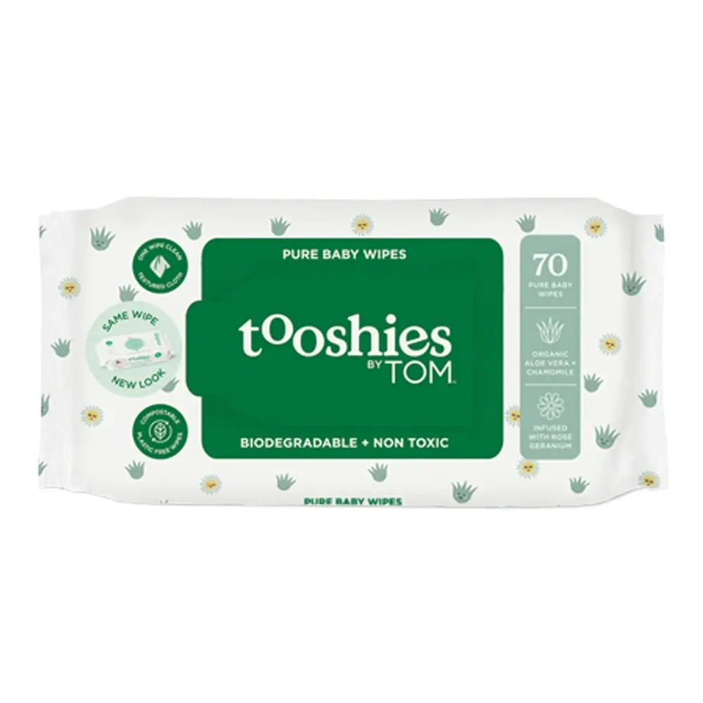 70pc Tooshies Aloe Vera Chamomile Pure Baby/Infant Soft Fragrance-Free Wet Wipes