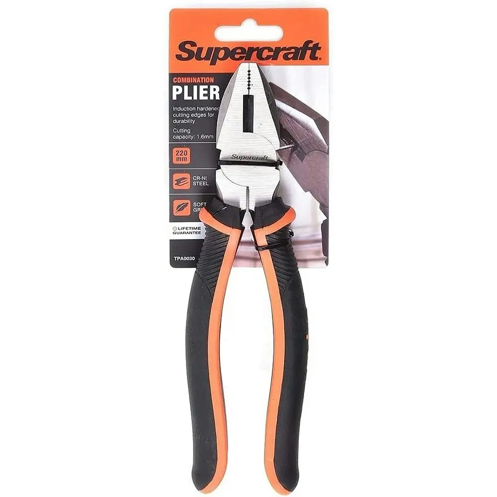 Supercraft Combination 1.6mm Stub Nose Soft Grip Pliers 200mm Cr-Ni Steel