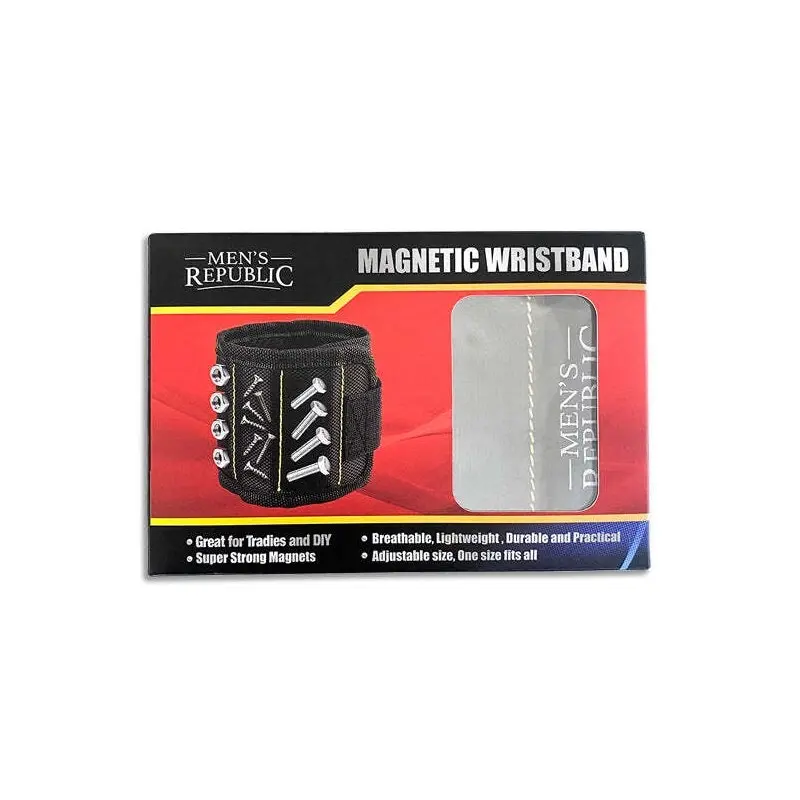 Men's Republic Handyman DIY Magnetic Strap On Wristband Bolt/Screw Holder Black