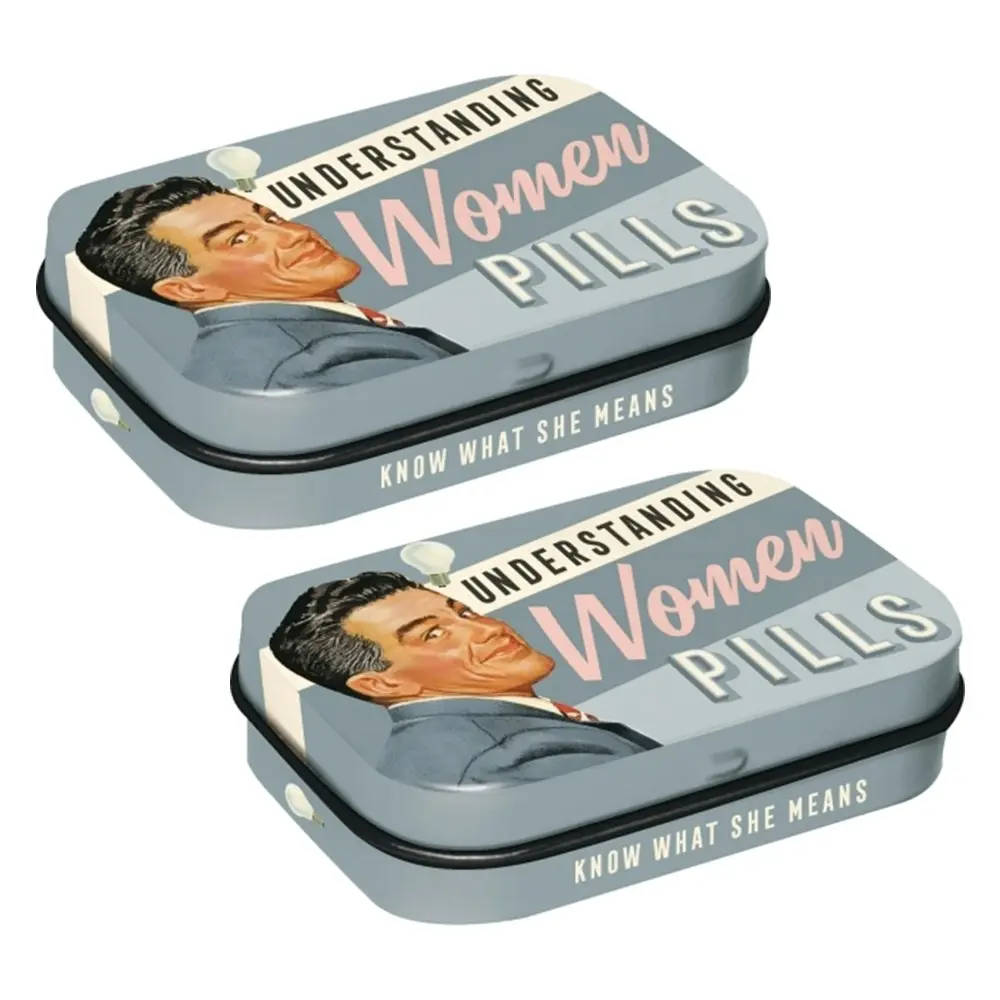 2x Nostalgic Art 6cm Metal Tin Mint Understanding Women #2 Fresh Breath Candy