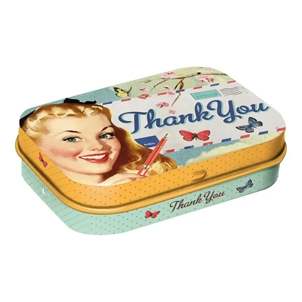 Nostalgic Art Mint Box Metal 6cm Tin Thank You Hard Candy Mints Fresh Breath