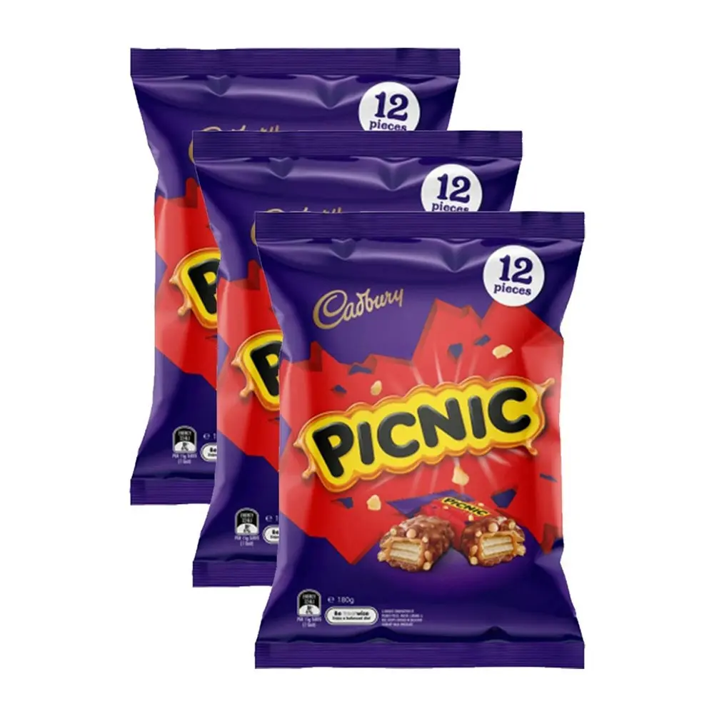 36pc Cadbury 180g Milk Chocolate Picnic Sharepack Choco Sweet Wafer Treats Snack