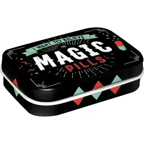 Nostalgic Art 6cm Metal Tin Mint Box Magic Pills Fresh Breath Hard Candy Mints