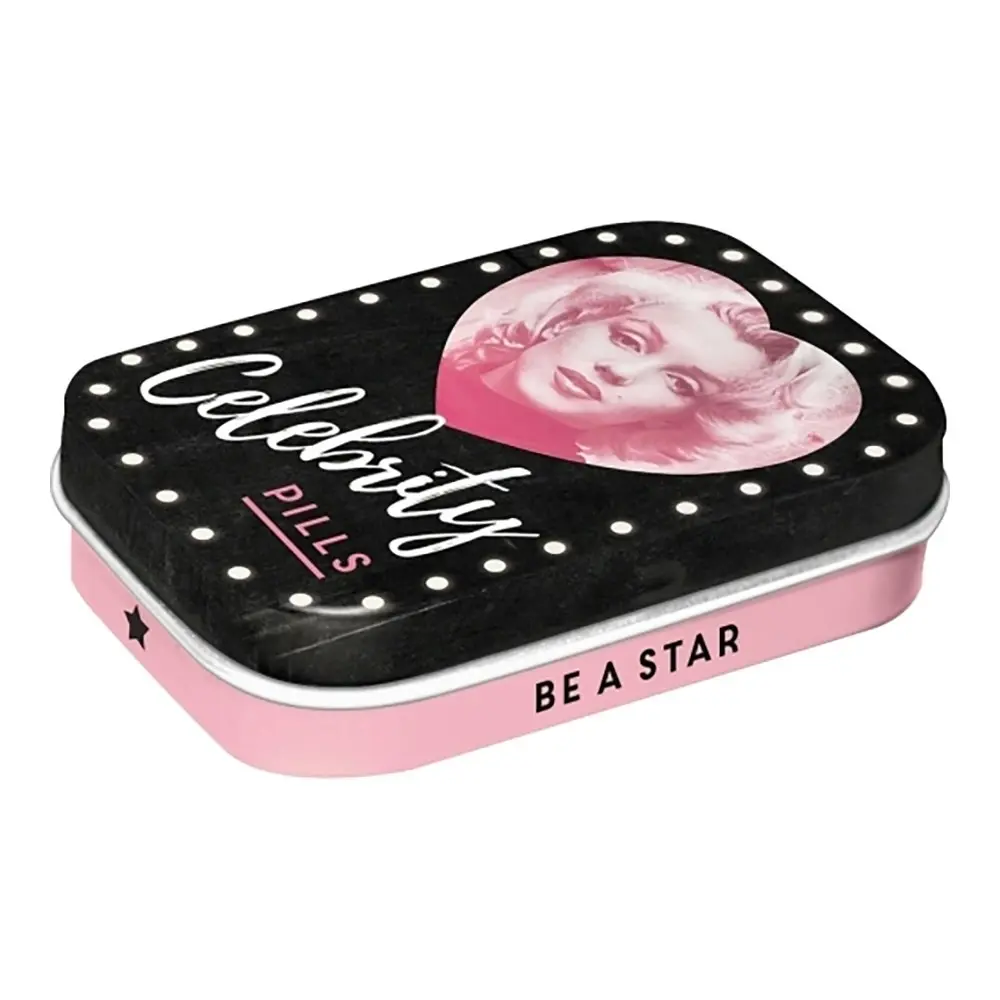 Nostalgic Art 6cm Metal Tin Mint Box Marilyn Celebrity Pills Fresh Breath Candy