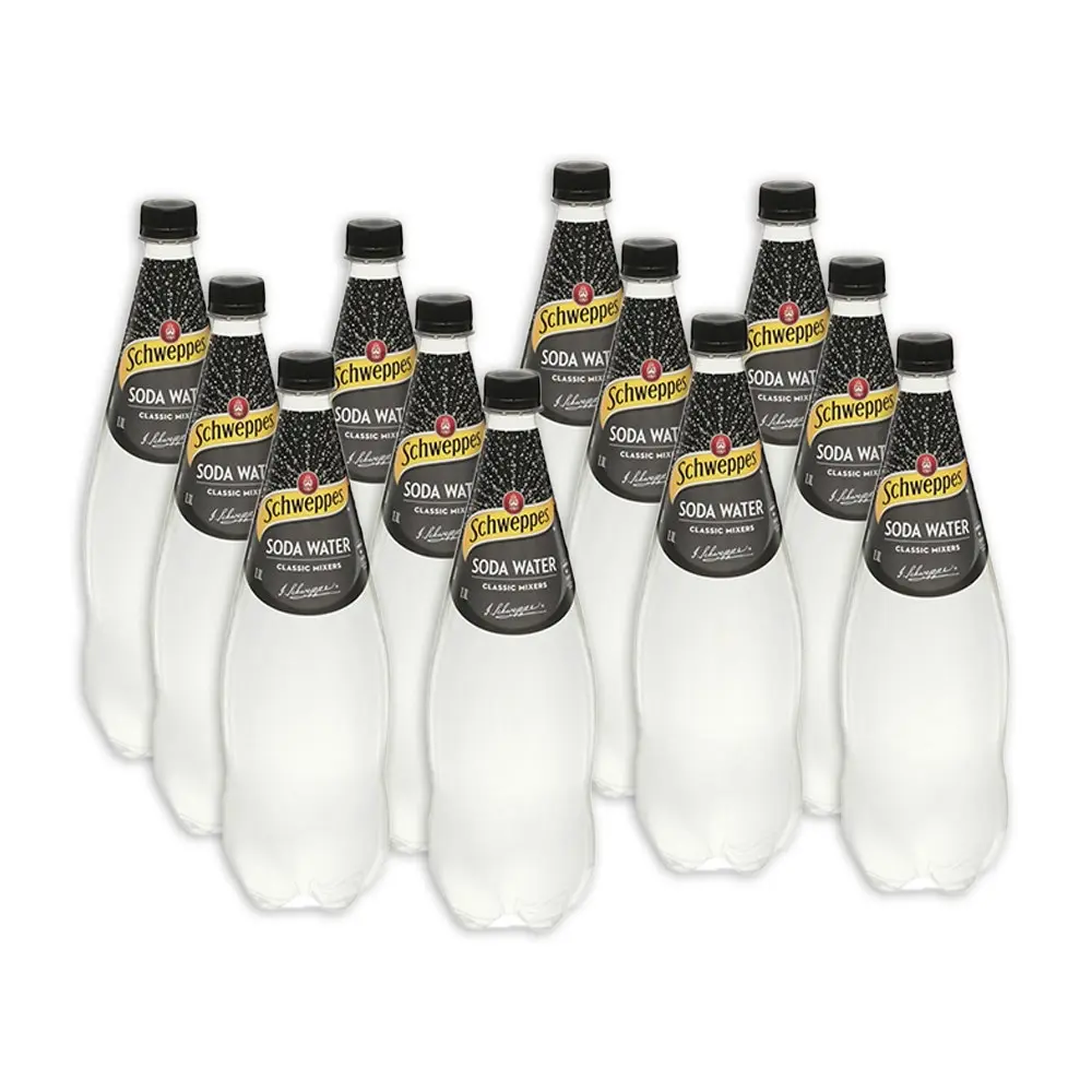 12pc Schweppes Sparkling/Carbonated Soda Water Beverege Drink Bottles 1.1L