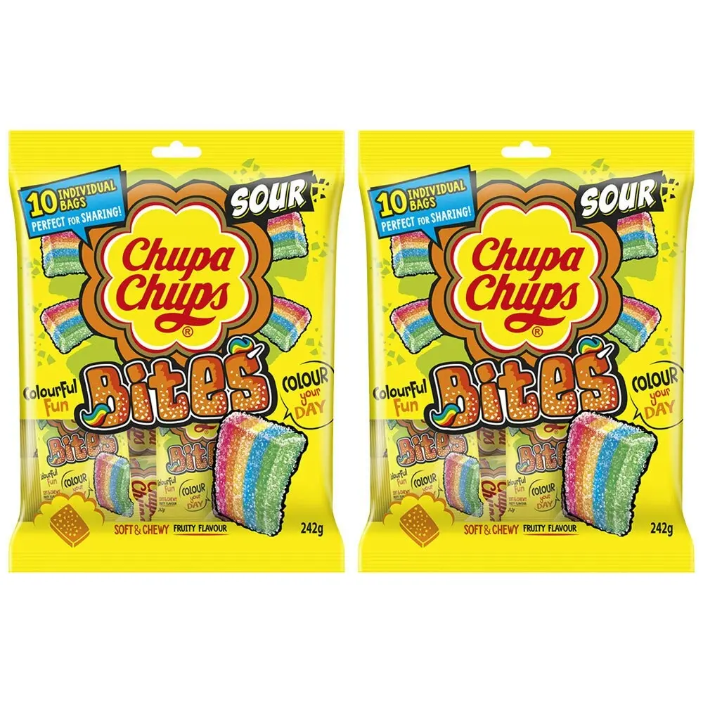 20pc Chupa Chups 484g Sour Bites Candy Share Pack Sweet/Confectionery Food/Snack