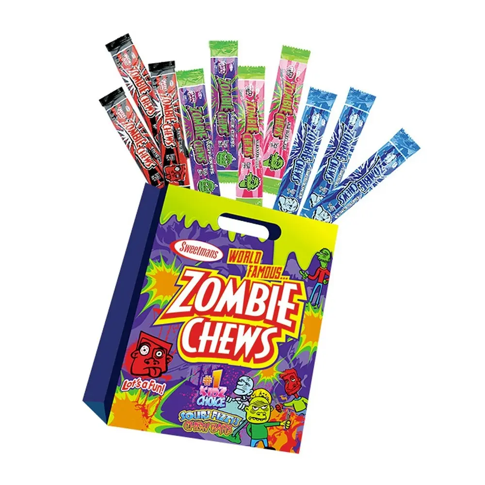 Zombie Chews Sour Candy Bar Confectionery Lolly Chewy Sweet Mix Flavour Showbag