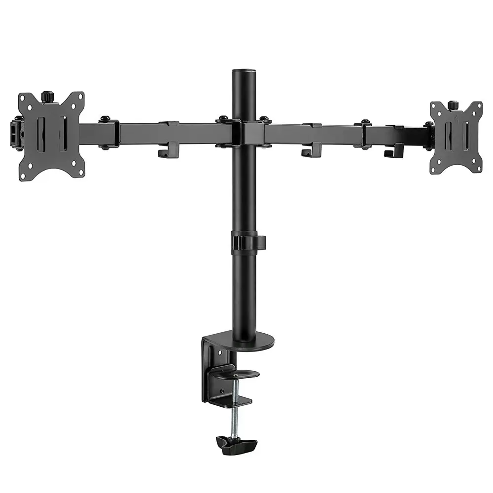 Goobay Dual Computer Monitor Desk Mount Flex 43-81cm Black Desk Mountable