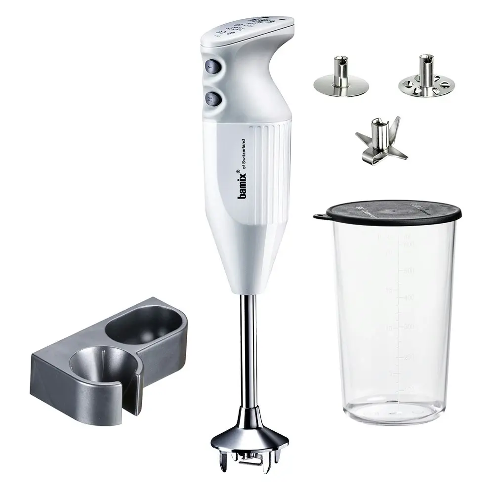 Bamix Mono 140W Electric Hand Stick Blender Beat/Shred/Chop Mixer w/Beaker White