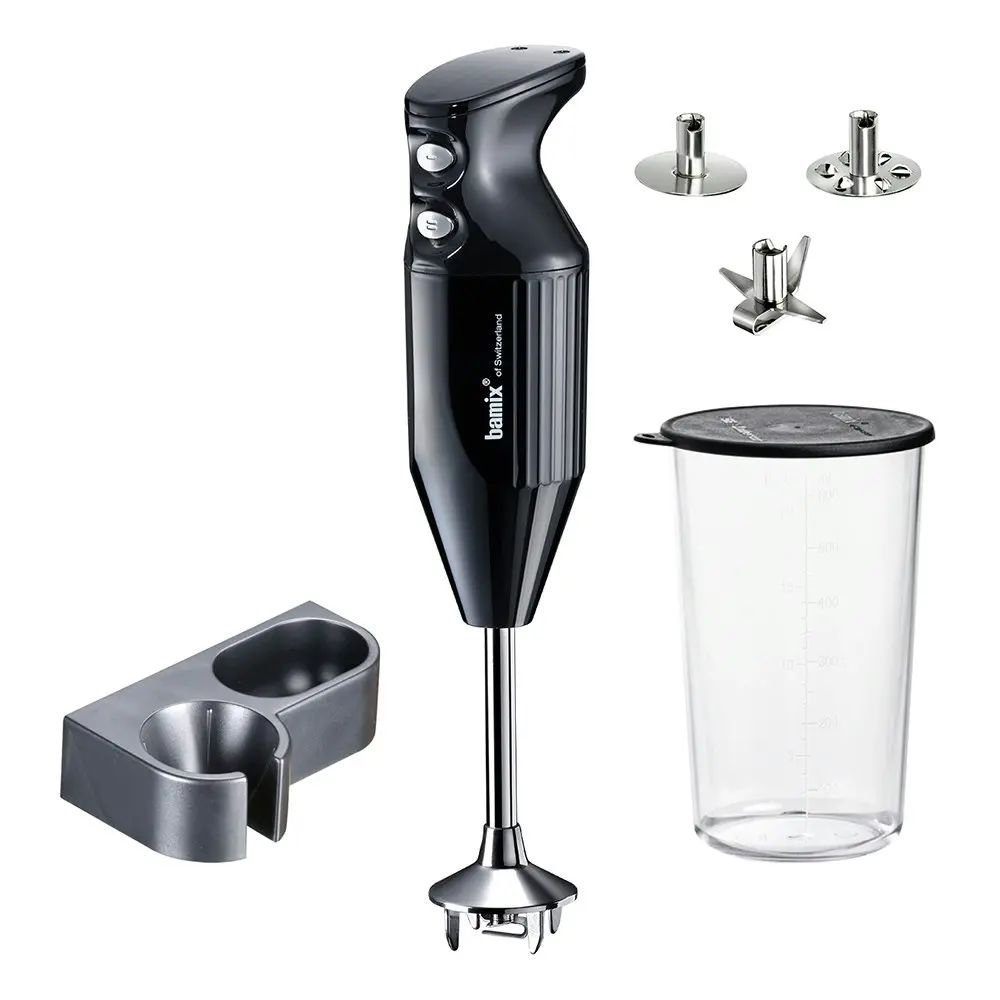 Bamix Mono 140W Electric Hand Stick Blender Beat/Shred/Chop Mixer w/Beaker Black