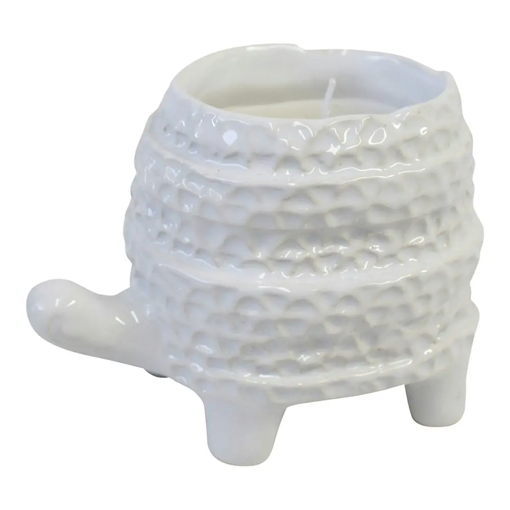 Ceramic 12cm Scented Tealight Candle Turtle Barnacle Home Fragrance Decor White