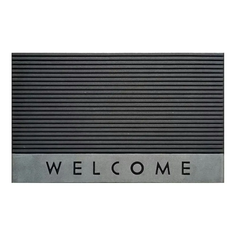 Solemate Rubber Welcome Stripe 45x75cm Functional Outdoor Front Doormat