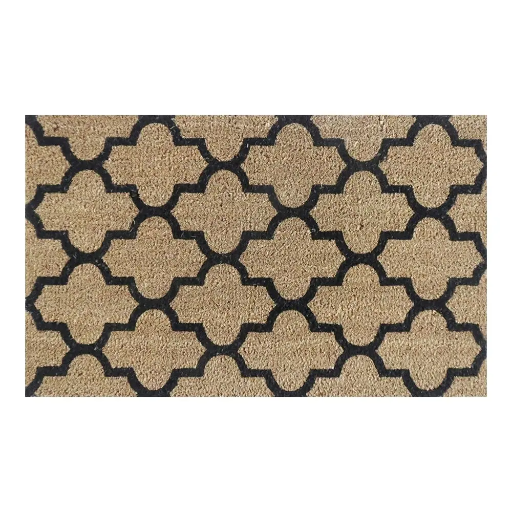 Solemate Premium Geometric Mat Biodegradable 50x80cmCoconut Coir Natural & Black