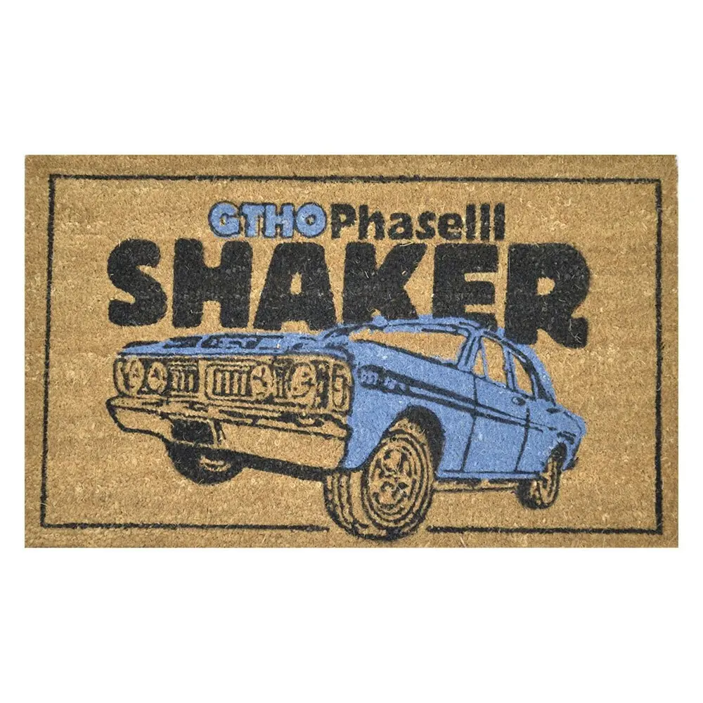 Solemate Latex Back Coir Shaker Design Doormat 45x75cm Car Blue Black & Natural