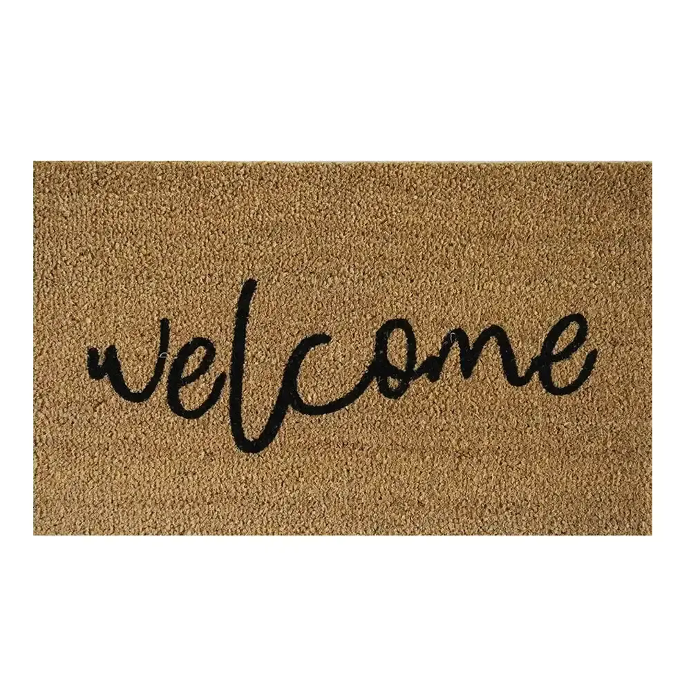 Solemate Latex Backed Coir Welcome 45x75cm Slimline Outdoor Stylish Doormat