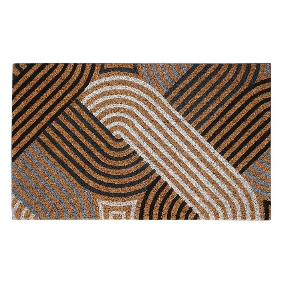 Solemate Latex Backed Coir Geometric 45x75cm Slim Outdoor Stylish Doormat