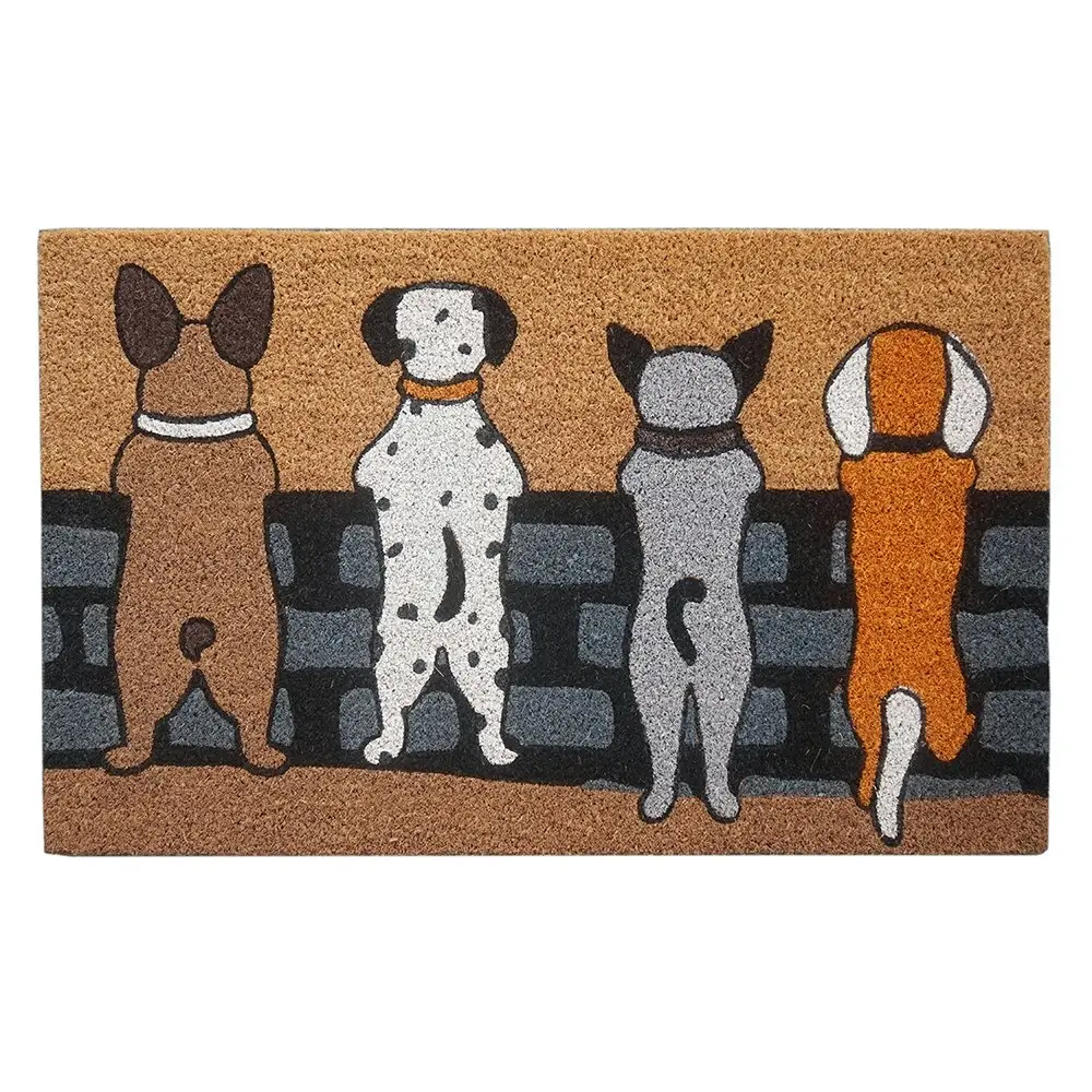 Solemate Latex Backed Coir Dogs on Fence 45x75cm Slimline Outdoor Doormat