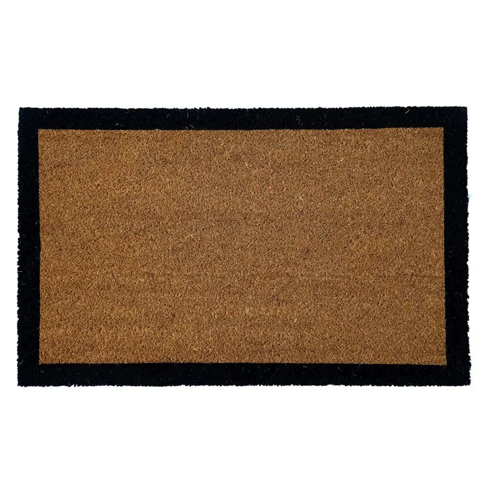 Solemate Latex Backed Coir Black Border 45x75cm Slim Outdoor Stylish Doormat