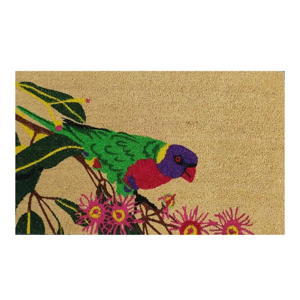 Solemate Latex Backed Coir Lorikeet 45x75cm Slimline Outdoor Stylish Doormat