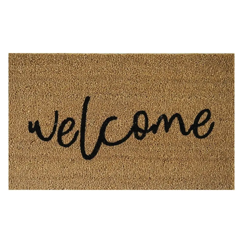 Solemate PVC Coir Welcome 50x80cm Stylish Durable Outdoor Front Doormat