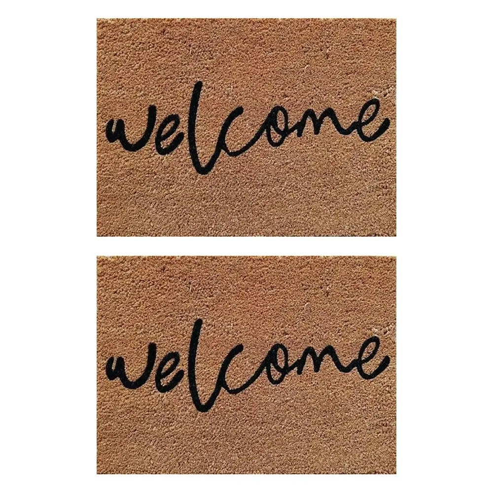 2PK Solemate Latex Coir Welcome 40x55cm Stylish Durable Outdoor Front Doormat