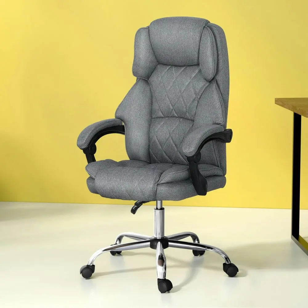 Artiss Executive Office Chair Fabric Recliner Grey