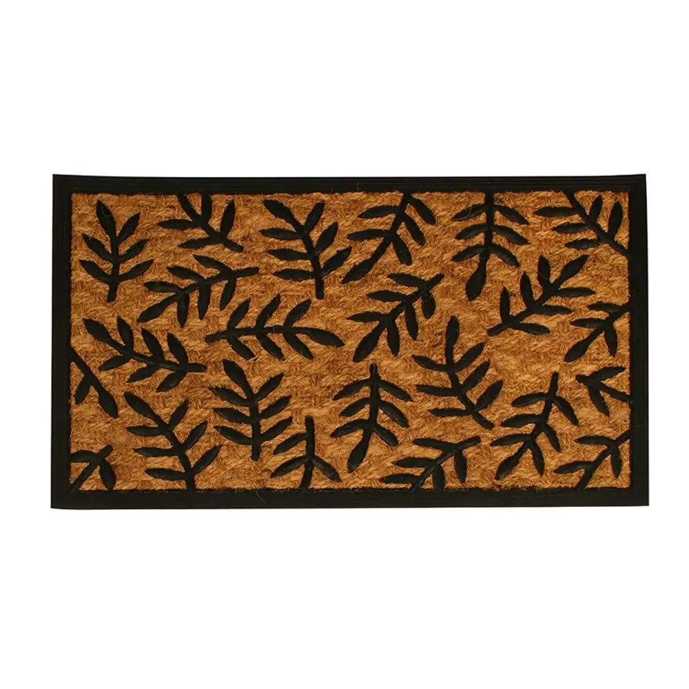 Maine & Crawford Panama 75x45cm Embossed Mat Entrance Carpet Rug Black/Natural