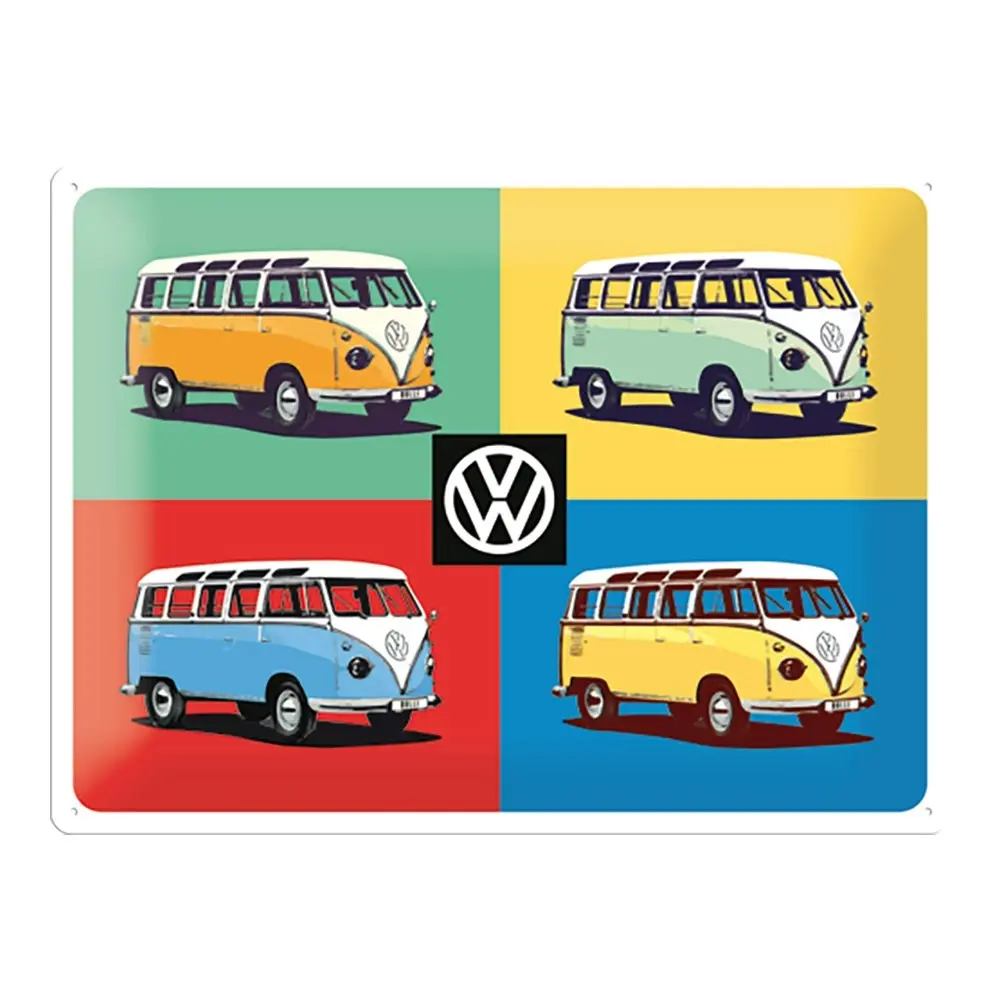 Nostalgic Art Large Metal Sign VW 4 Bullis Pop Art Home/Office Decor 30x40cm